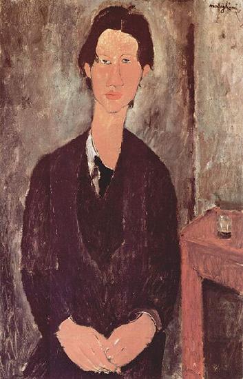 Amedeo Modigliani Portrat des Chaiim Soutine, an einem Tisch sitzend china oil painting image